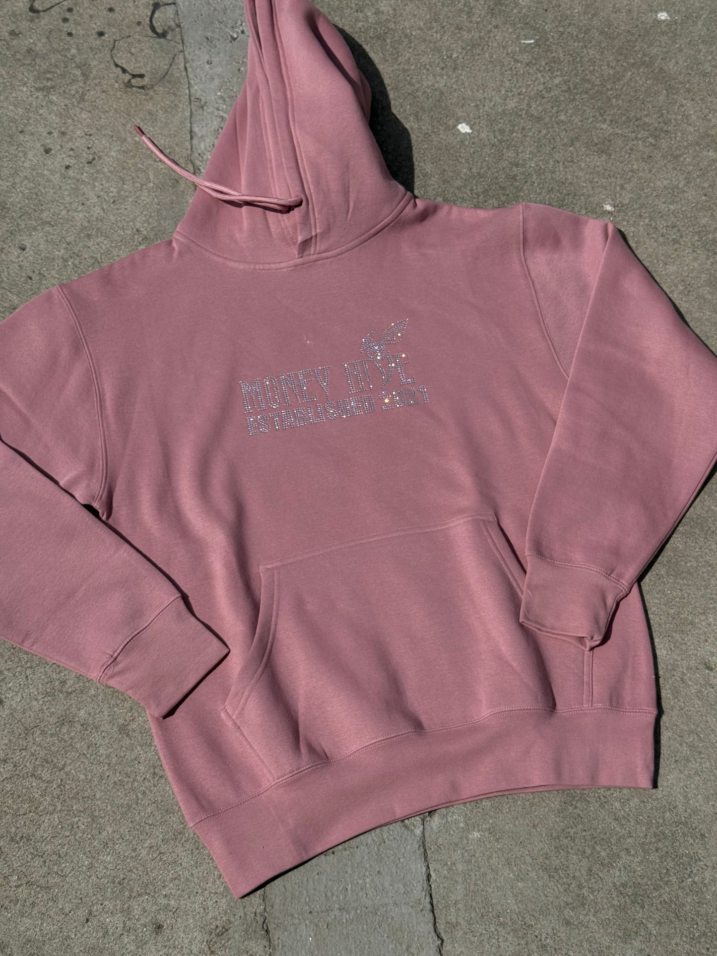 “Mauve” Rhinestone Hoodie