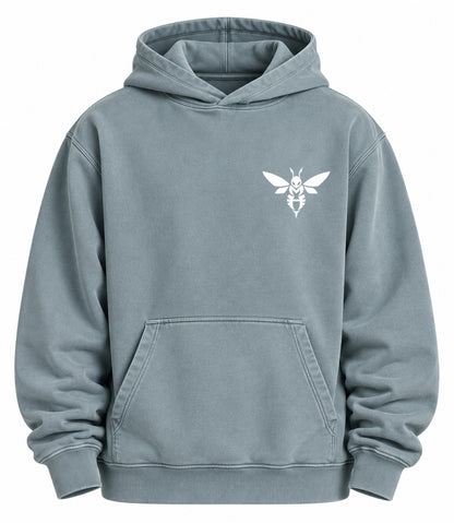 Money Hive Signature Hoodie – Vintage Washed Slate Blue