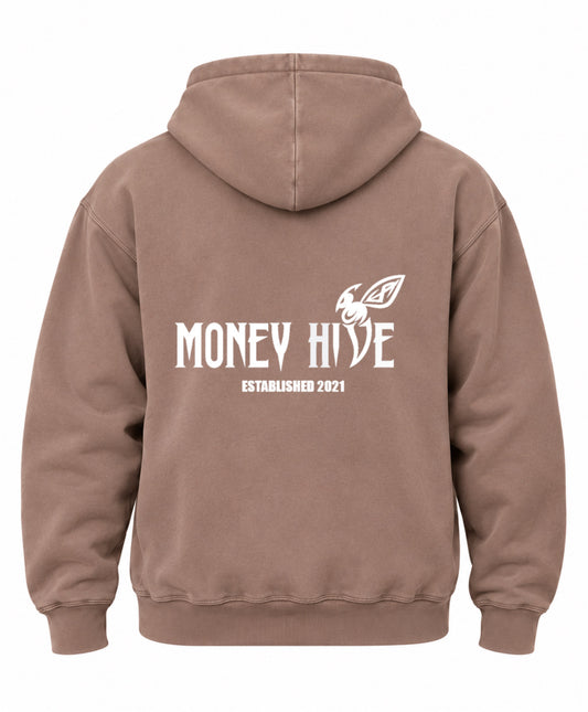 Money Hive Vintage Hoodie – Vintage Mocha