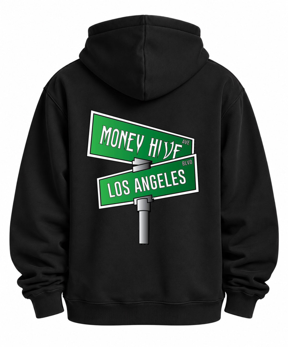 Money Hive LA Street Signs Hoodie – Black